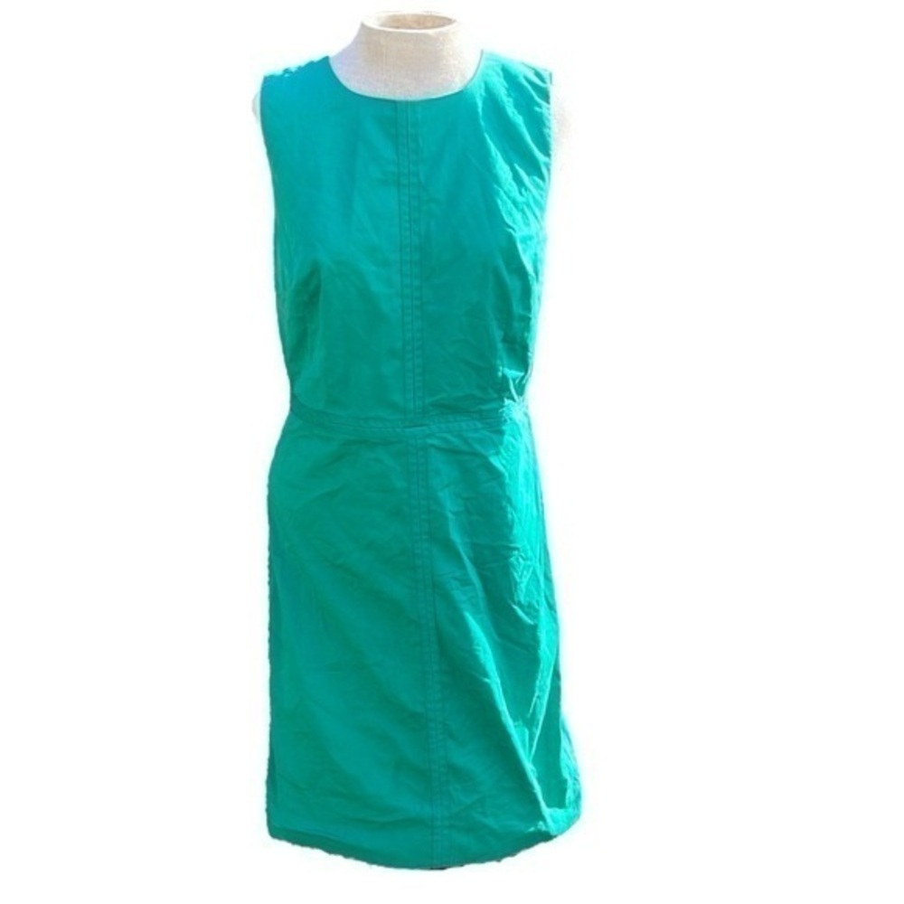 Ann Taylor Sleeveless mid length dress zipper back womens size 8, color green